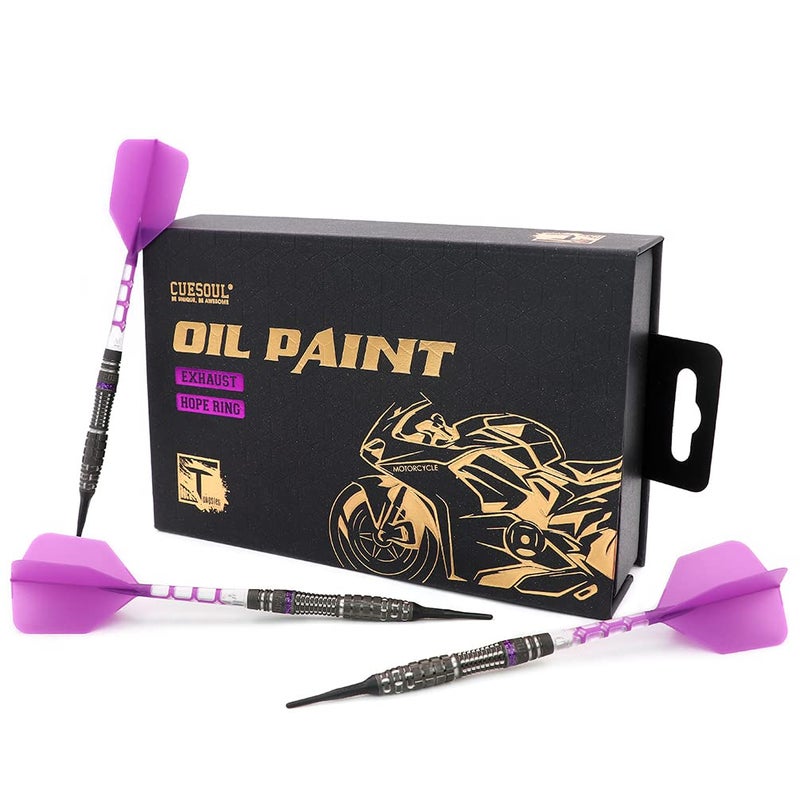 CUESOUL Exhaust 23g Soft Tip 90% Tungsten Dart Set with Oil Paint Finished and Unifying ROST T19 Flight - Image 1